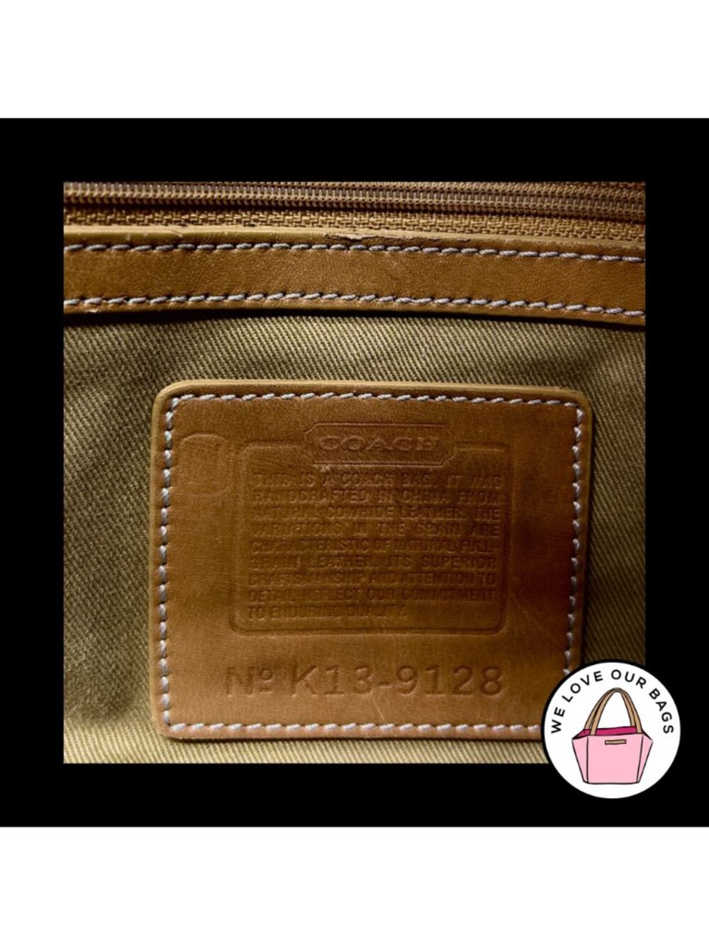 Vintage COACH LEGACY SADDLE FIELD Bag Camel Brown Glovetanned Leather Small 9128 - Picture 8 of 8